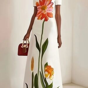 Floral Maxi Dress with Bold Flower Print